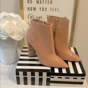 Muted Pink Shiny Pointed Booties